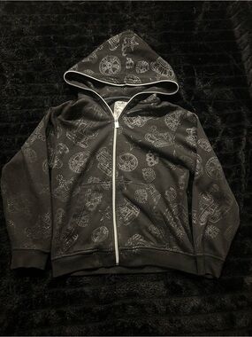 Mecca Clothing Co. Black Zip-Up Hoodie with Silver Zip Trim